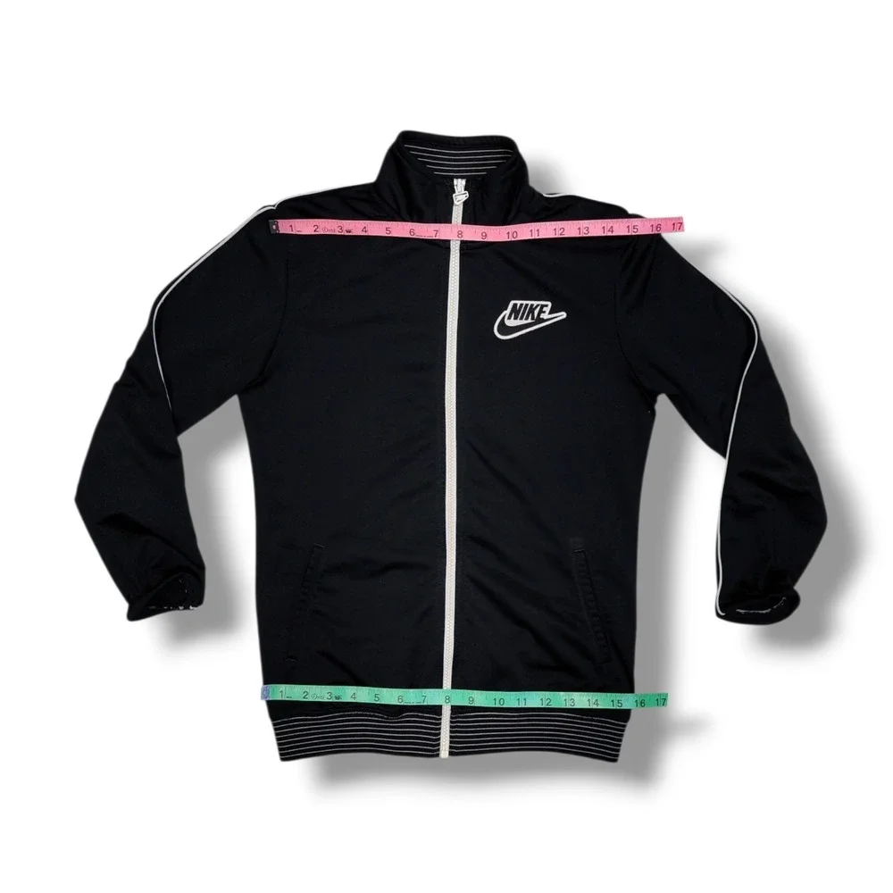 Vintage‎ Nike Zip Up Collared Warm Up Track Jacket Black Size Youth Small